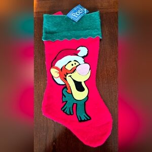 Disney/Pooh Tigger Red and Green Holiday Hanging Stocking NWT
